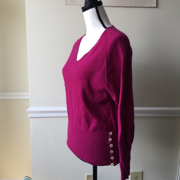 Anne Klein wool dolman batwing Barbie pink purple sweater - Picture 2 of 6